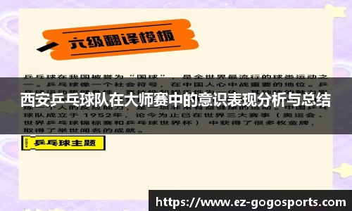 西安乒乓球队在大师赛中的意识表现分析与总结